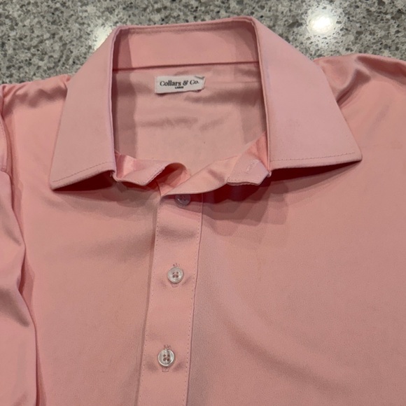 Collars & Co Men's Pink Dress Collar Polo Shirt Size Large - Picture 3 of 7